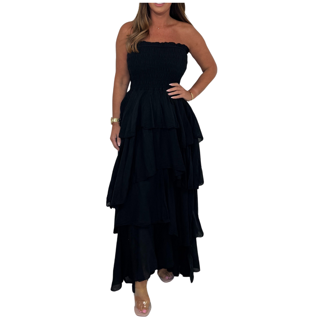 Lesly | Smocked Layered Maxi Dress