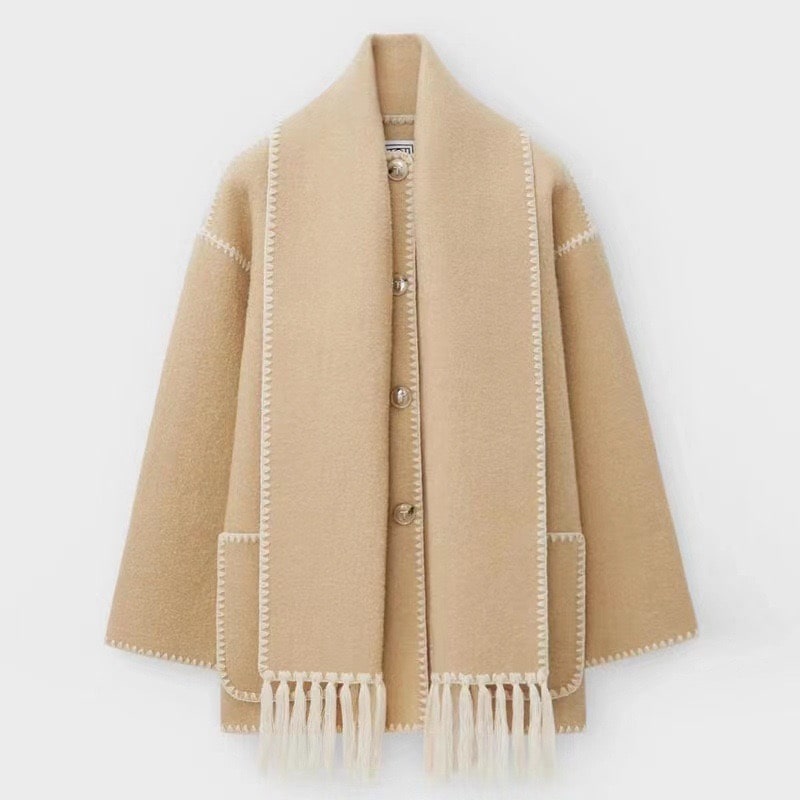 Camille | Elegant Coat with Scarf