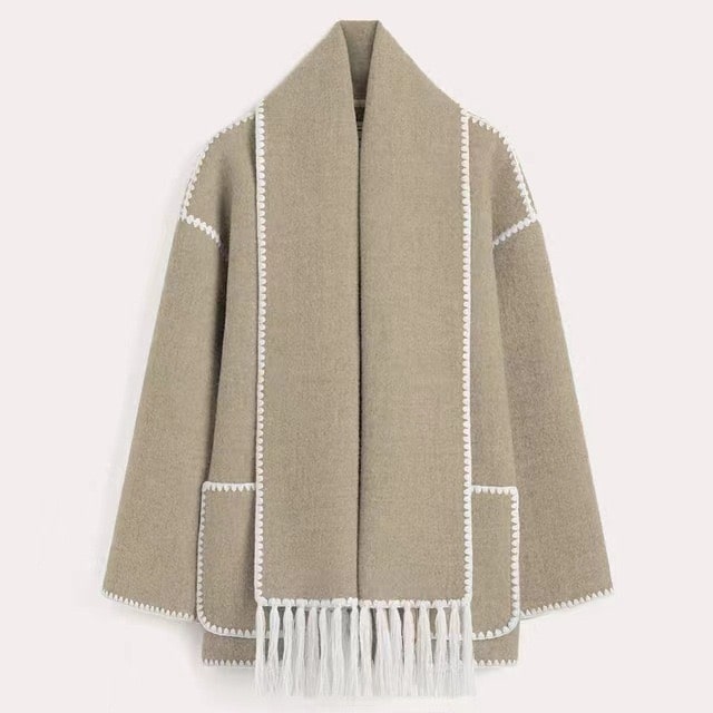 Camille | Elegant Coat with Scarf