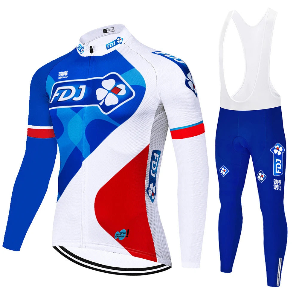 FDJ - Long Sleeve Professional Cycling Kit