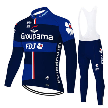 FDJ - Long Sleeve Professional Cycling Kit