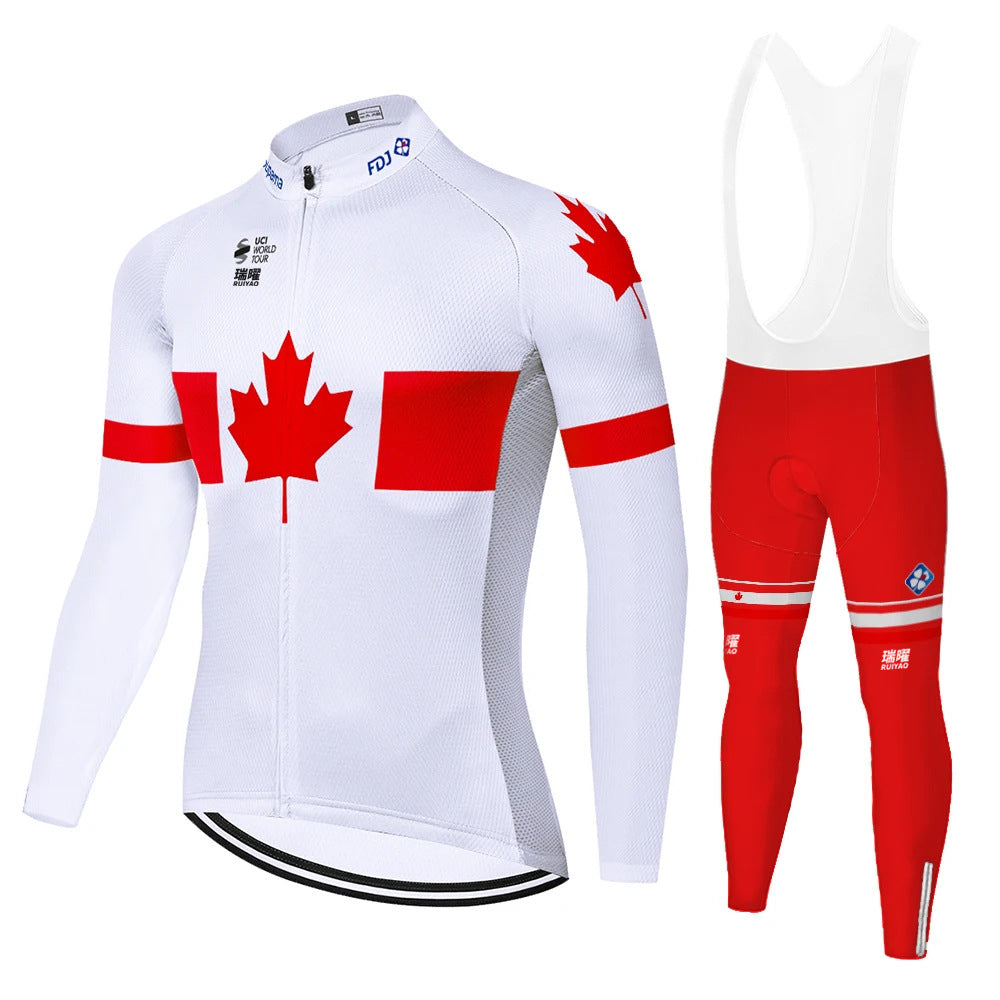 FDJ - Long Sleeve Professional Cycling Kit
