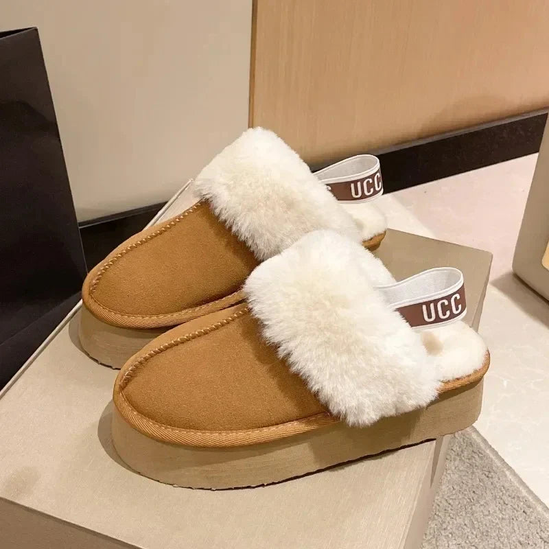 Amanda | Faux Fur Platform Slipper