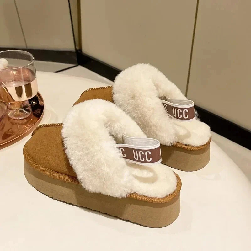 Amanda | Faux Fur Platform Slipper