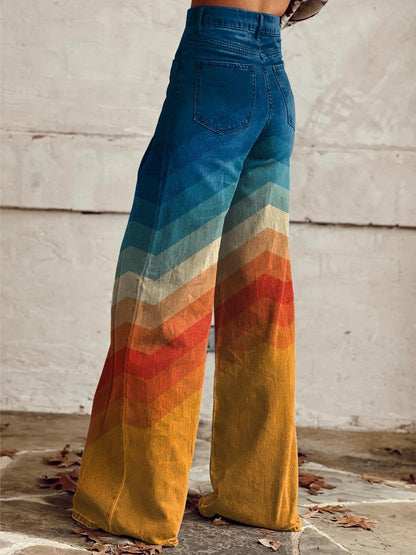 Azura | Retro Chevron Baggy Pants