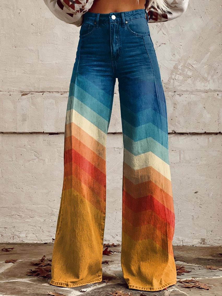 Azura | Retro Chevron Baggy Pants